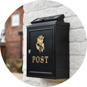 Black_Post_Box_Garden_Home_Rose_Motif