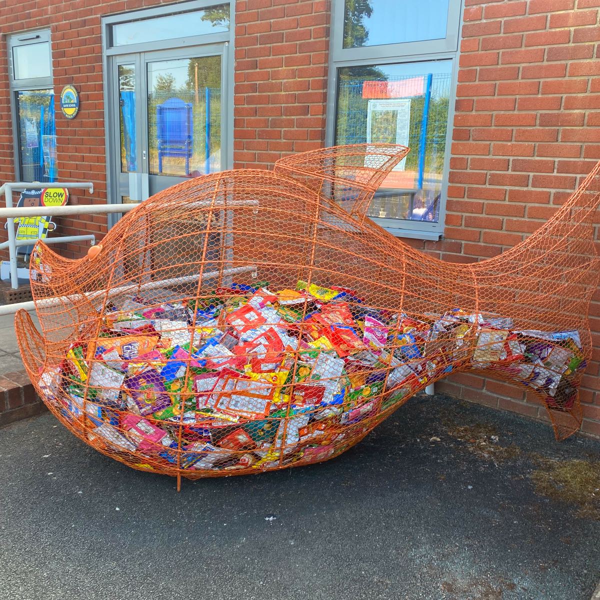 Coral the Crisp Packet Fish Returns from Kinnerley School!