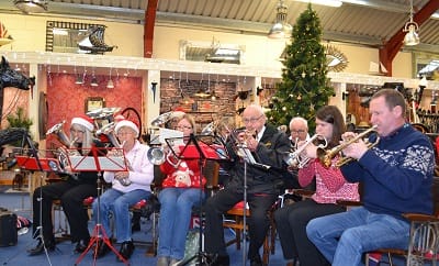 Porthywaen Silver band perform at the Ironworks