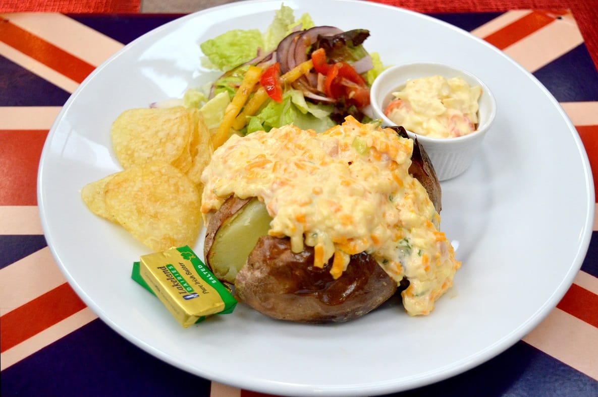 Baked potatoes now being served