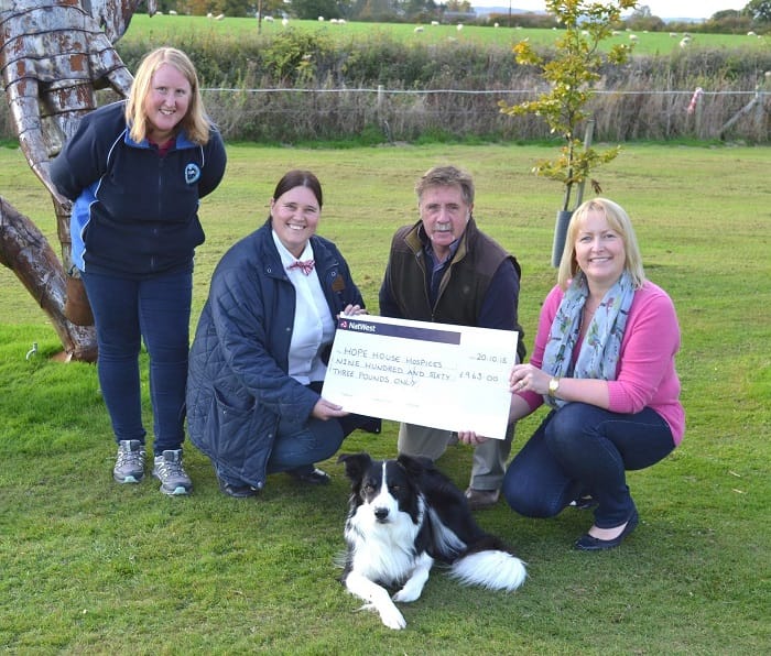 We raised £963 with Hope House at our sheepdogs trials