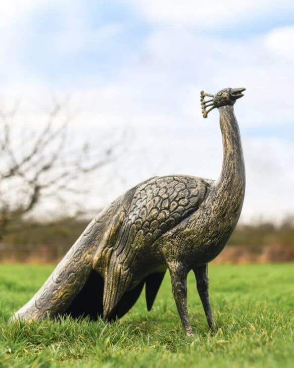 Cast Aluminium "Parker" Peacock Sculpture