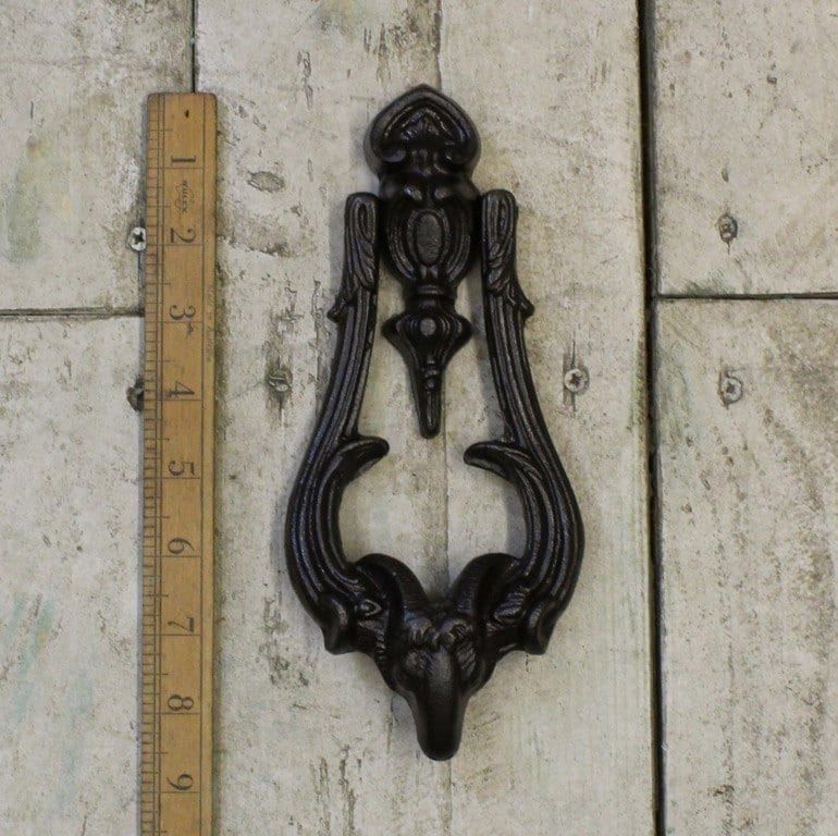 Antique Cast Iron Rams Head Door Knocker