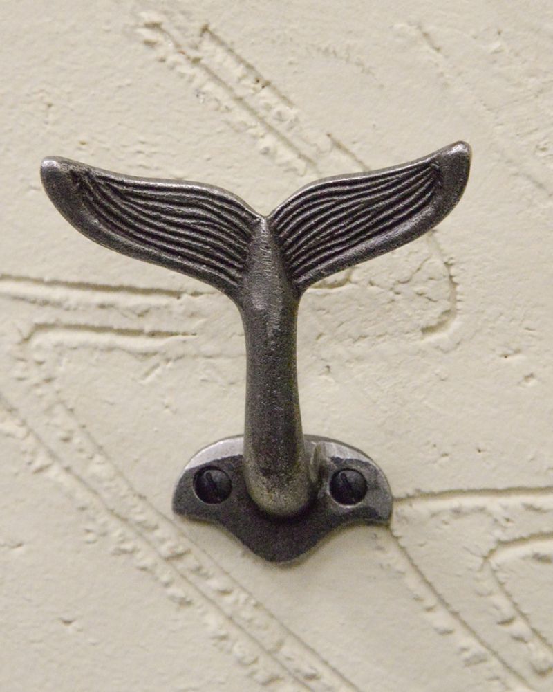Antique Cast Iron Whale Fin Coat Hook