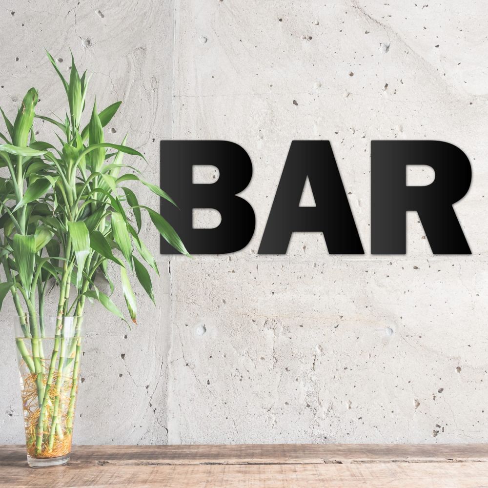 Black "BAR" Letter Wall Art