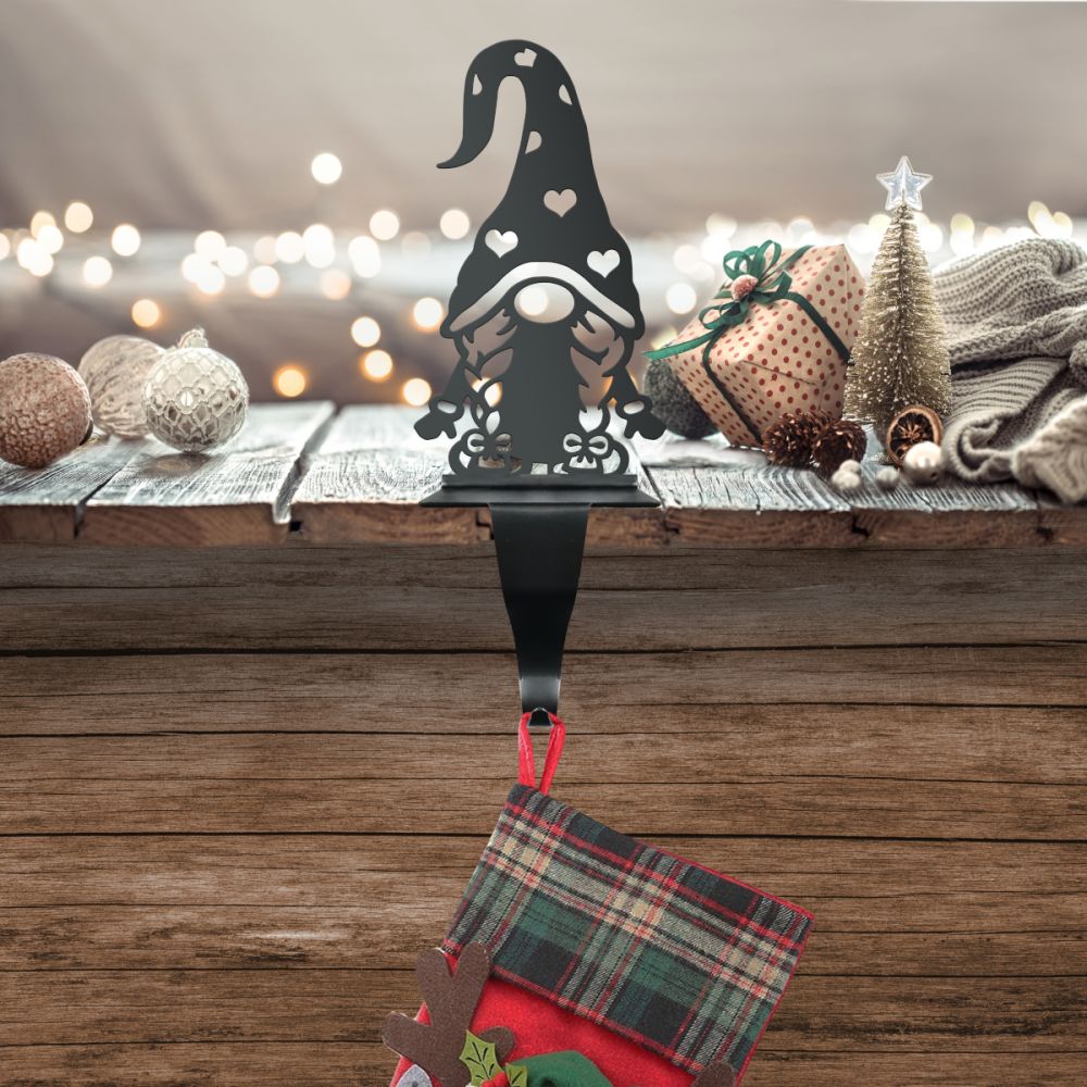 Gonk Wearing Heart Patterned Hat Stocking Holder