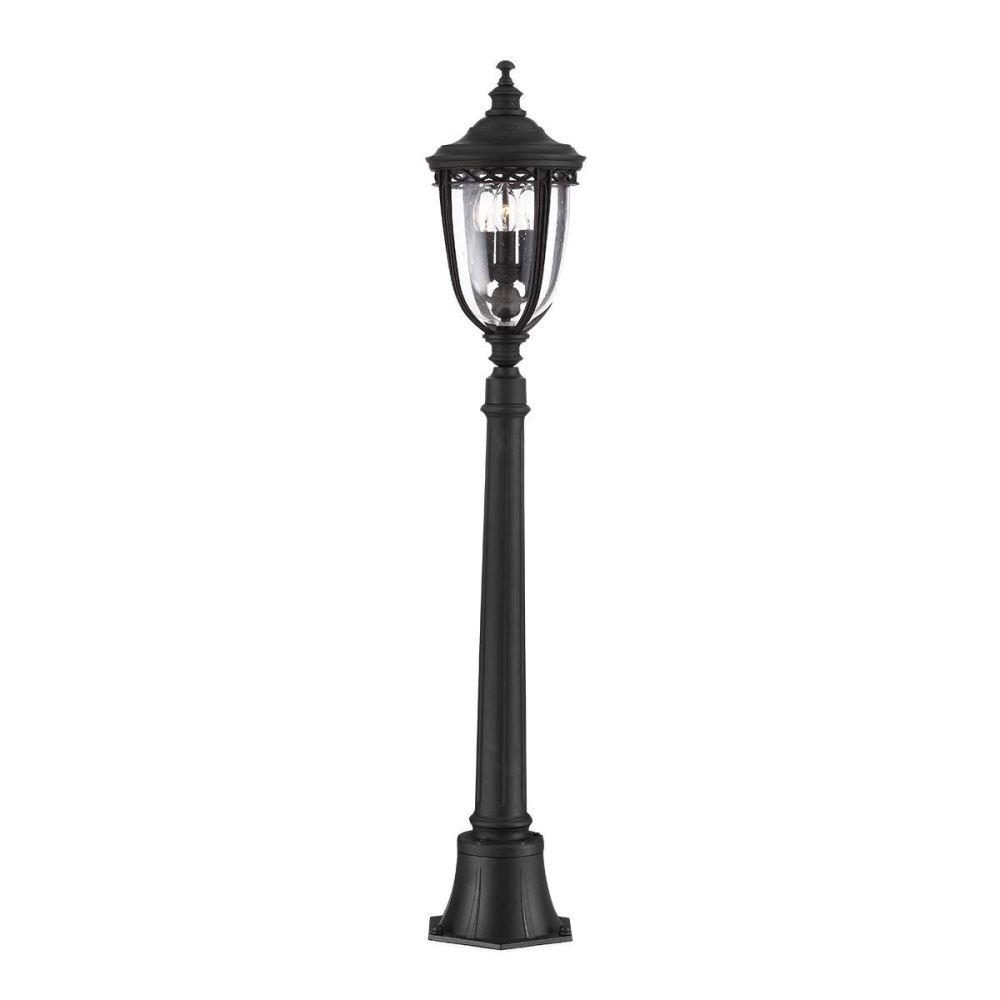 Black 'Toddington' Aluminium Seeded Pillar Lantern