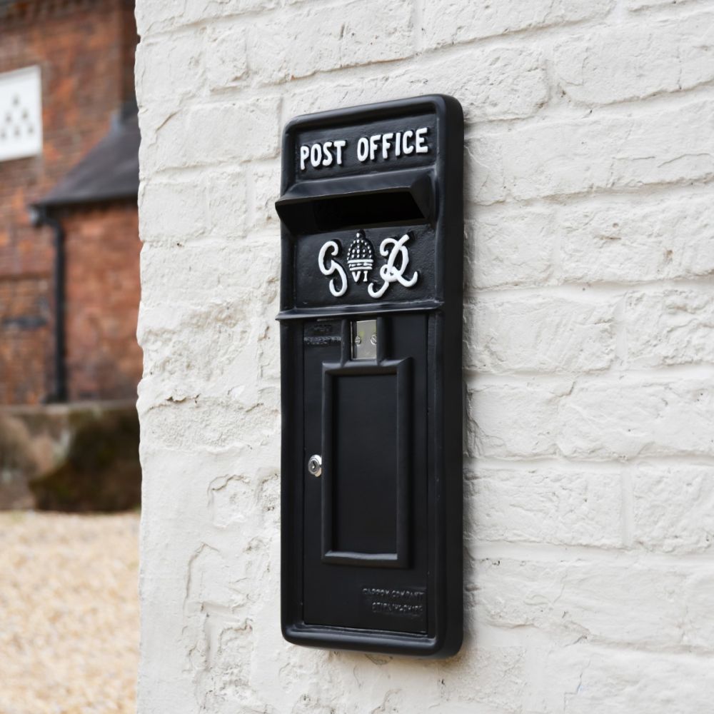 The King George Post Box Front Panel In Black