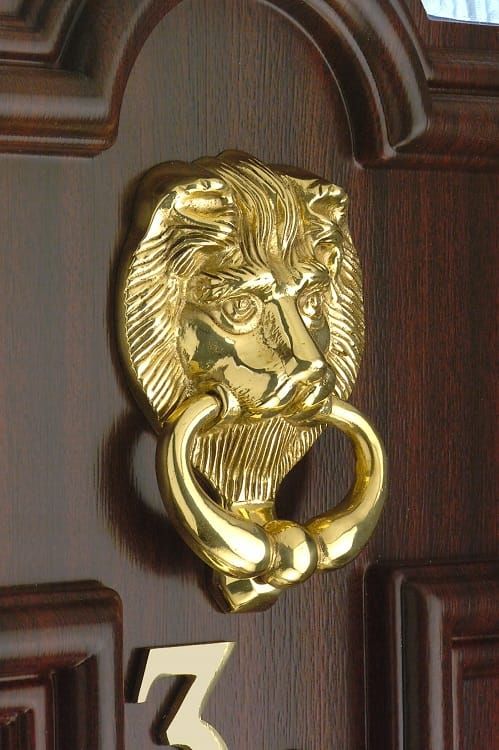 Polished Brass Darchester Lion Door Knocker