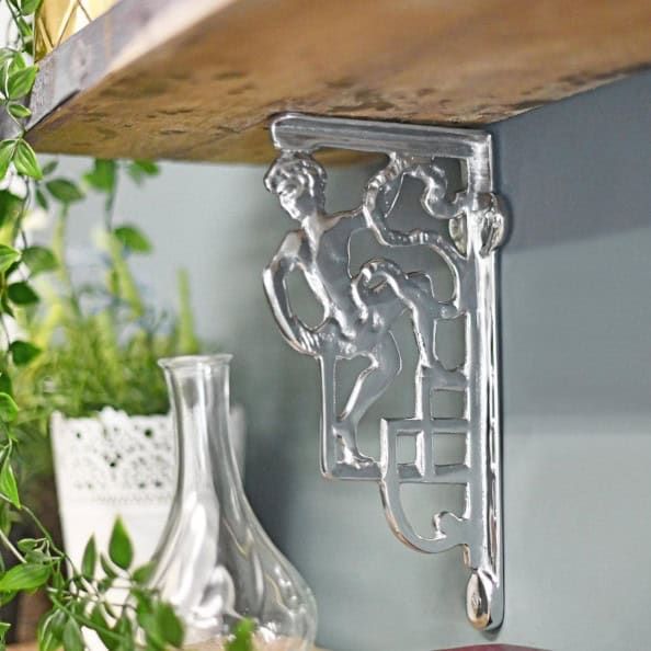 Bright Chrome Cherub Style Shelf Bracket - 25 x 12cm
