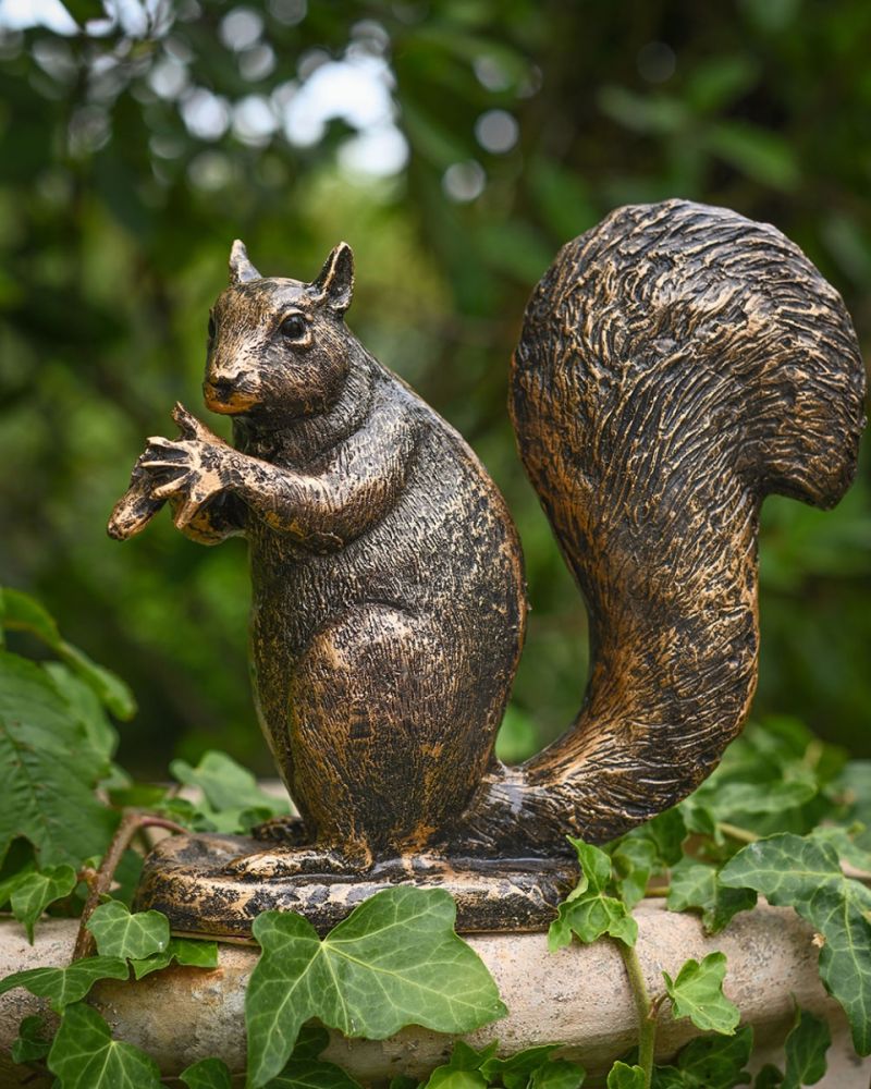 Bronze 'Giltwood' The Foraging Squirrel Garden Sculpture