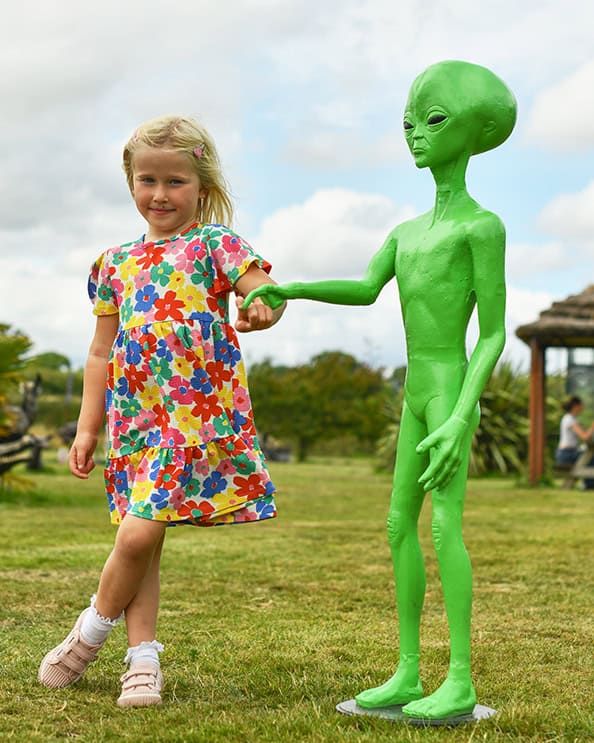Cast Aluminium Friendly Alien Sculpture - 122cm