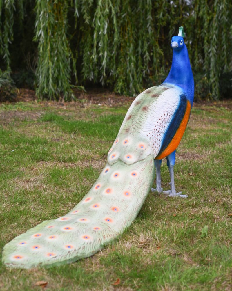 'Imperial Plume' Cast Aluminium Male Peacock Sculpture