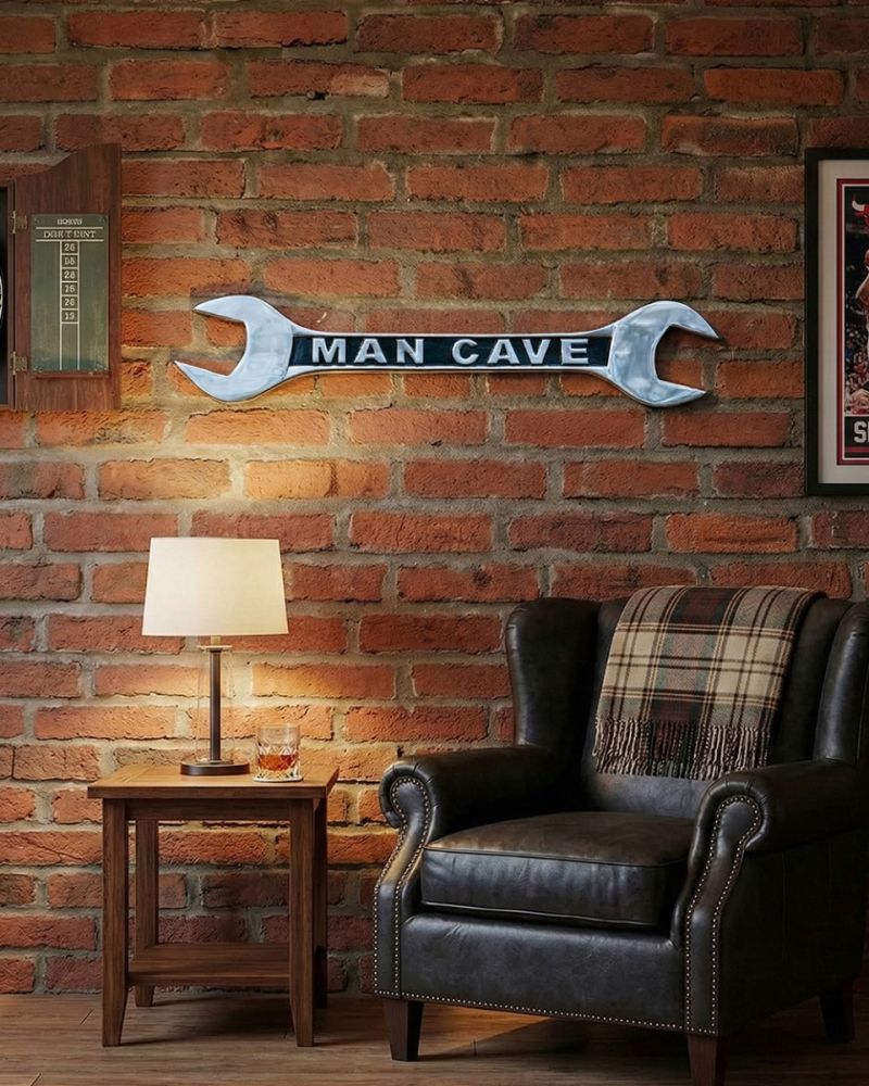 Cast Aluminium 'Man Cave' Spanner Wall Art