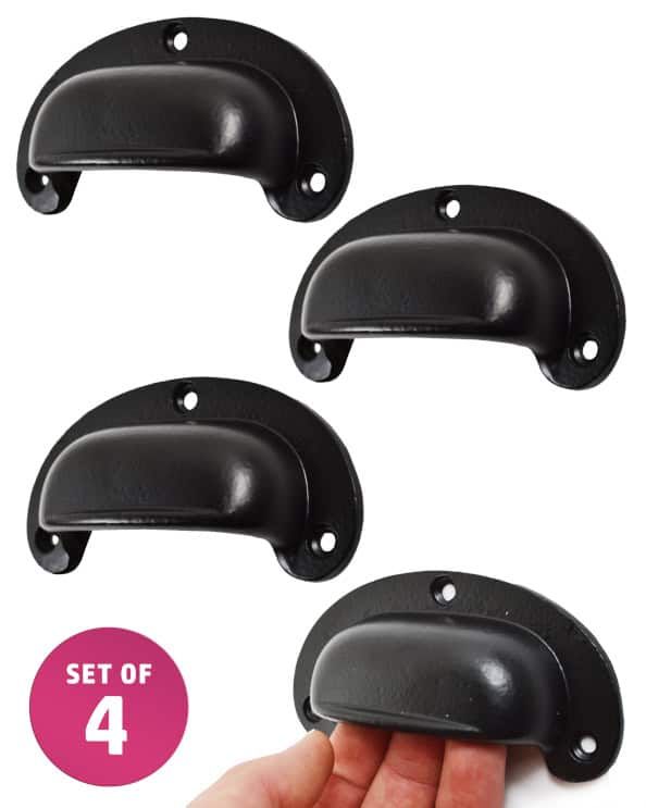 Cast Iron Drawer Pull Handle - Set Of Four  (Clearance)