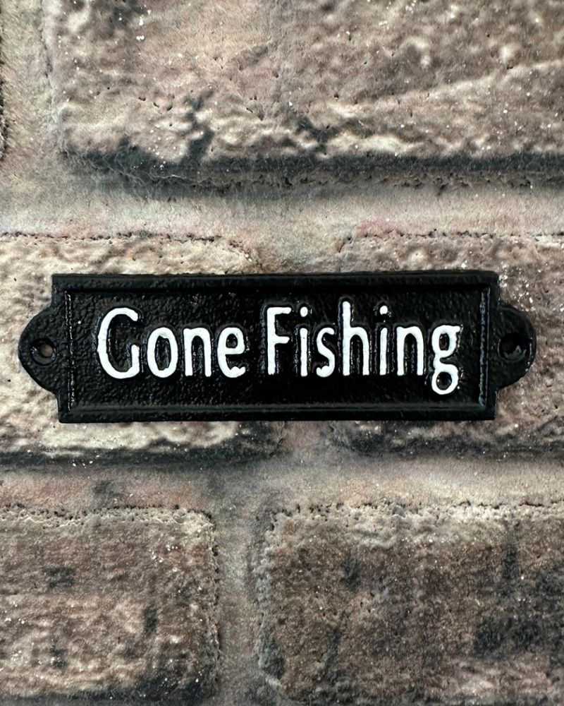 Cast Iron 'Gone Fishing' Decorative Sign