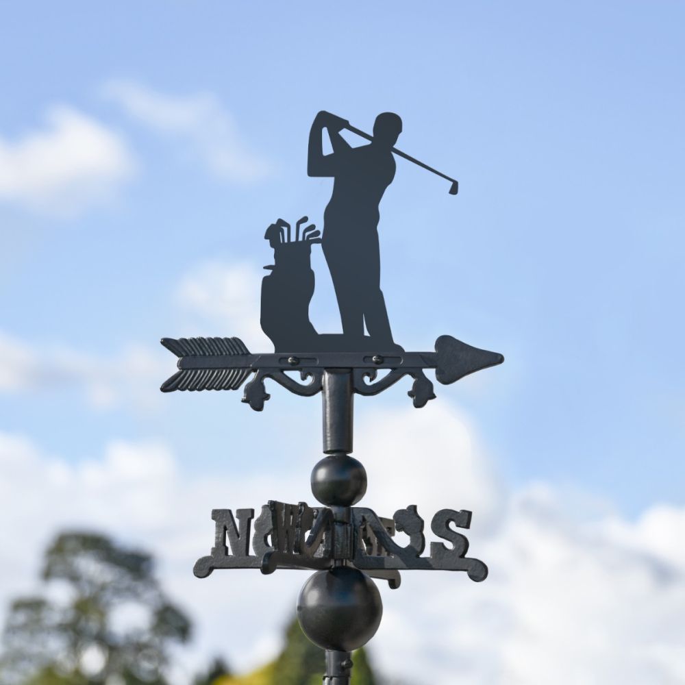 Cast Iron & Steel Golfer Miniature Weathervane