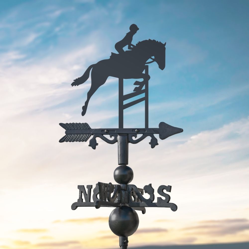 Cast Iron & Steel Show Jumping Horse Miniature Weathervane