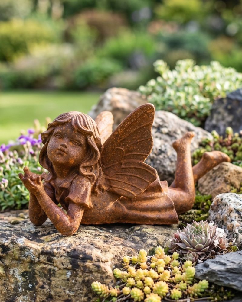Cast Iron whimsical Fairy Sculpture