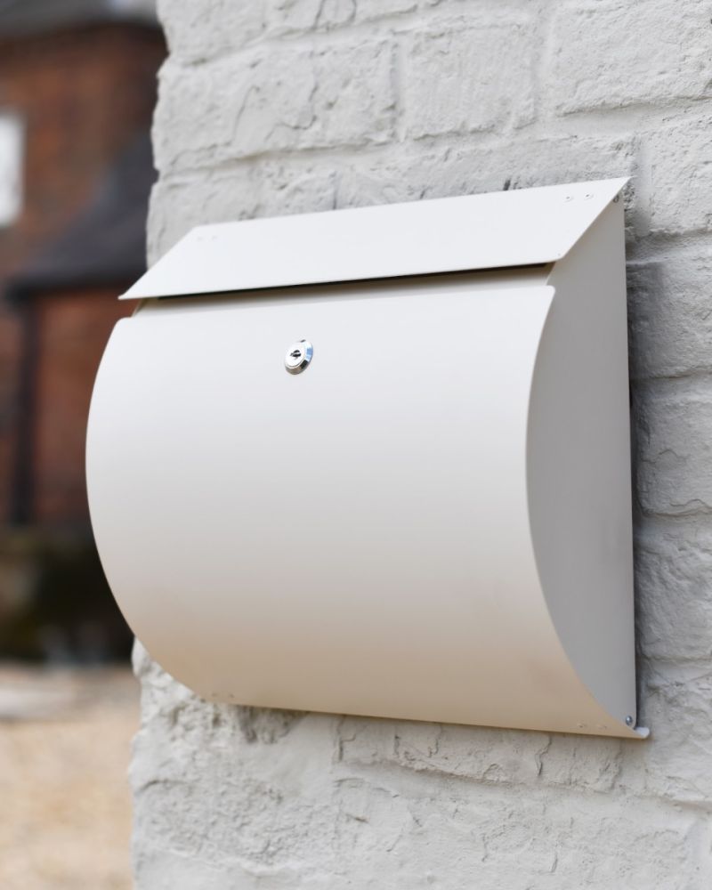 Contemporary Curved "Burway" Cream Wall Mounted Post Box