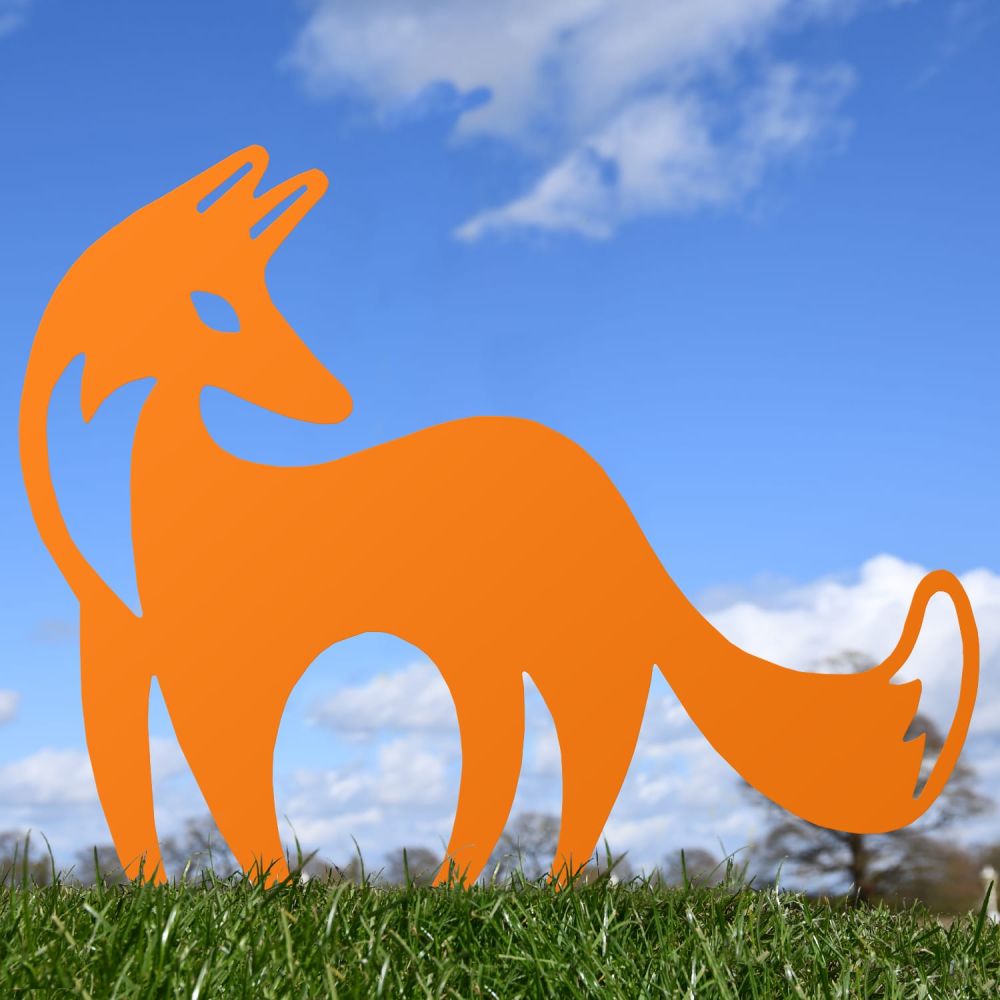 Orange Contemporary Fox Iron Silhouette