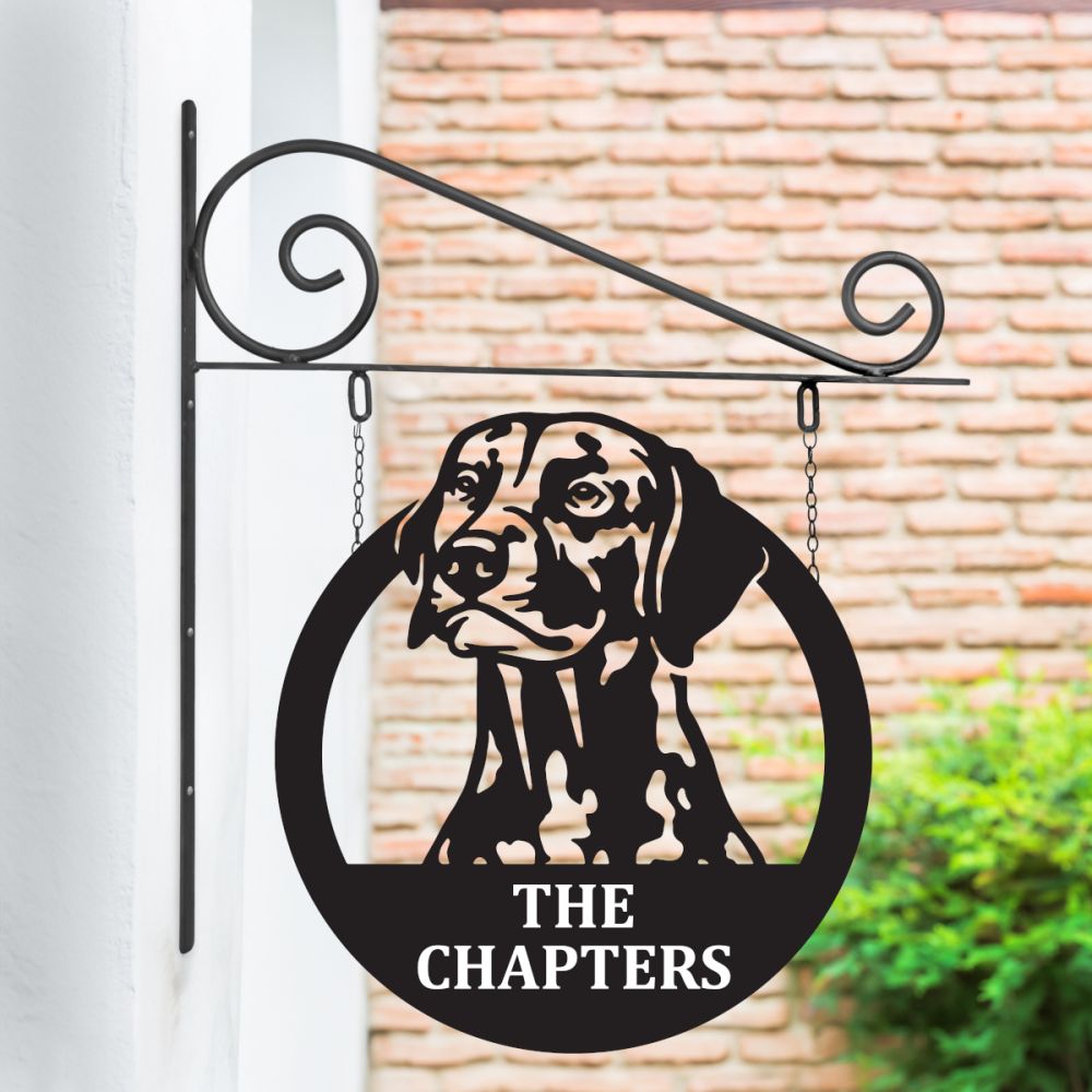 Steel Dalmatian Hanging House Name Sign