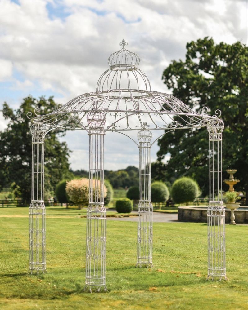 Deluxe Ornate White Floral Garden Gazebo