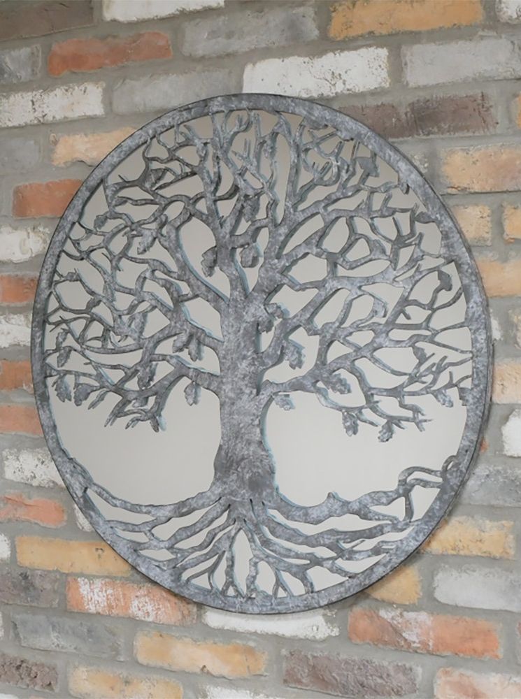 Deluxe Steel "Tree of Life" Wall Mounted Mirror