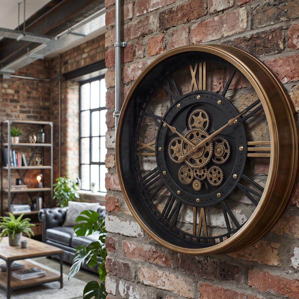 Steampunk Moving Gear Wall Clock