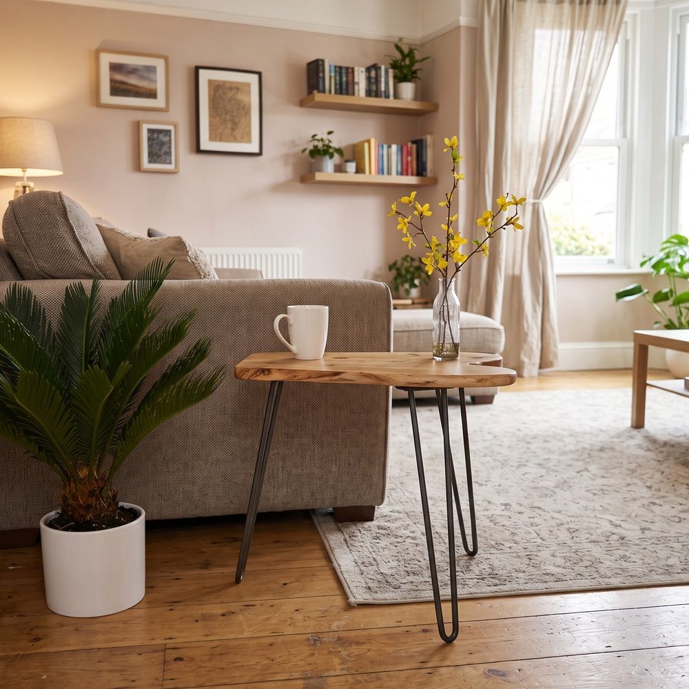 Folding Freeform Wood Side Table