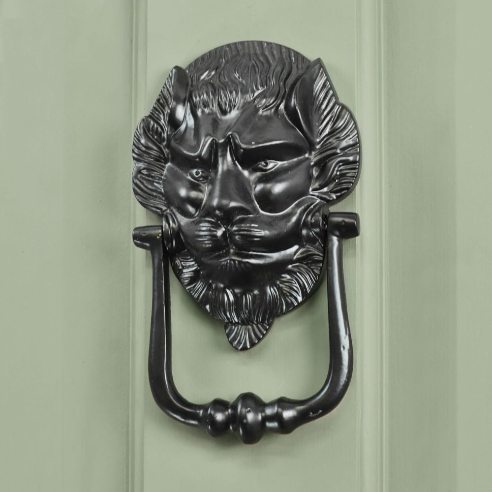 'Westminster' Lion Door Knocker in Black