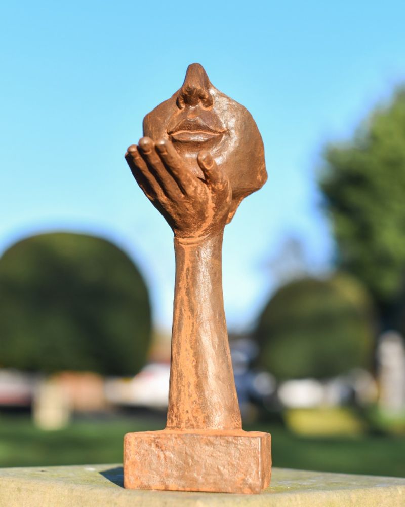 Abstract "Kiss" Cast Iron Rustic Sculpture
