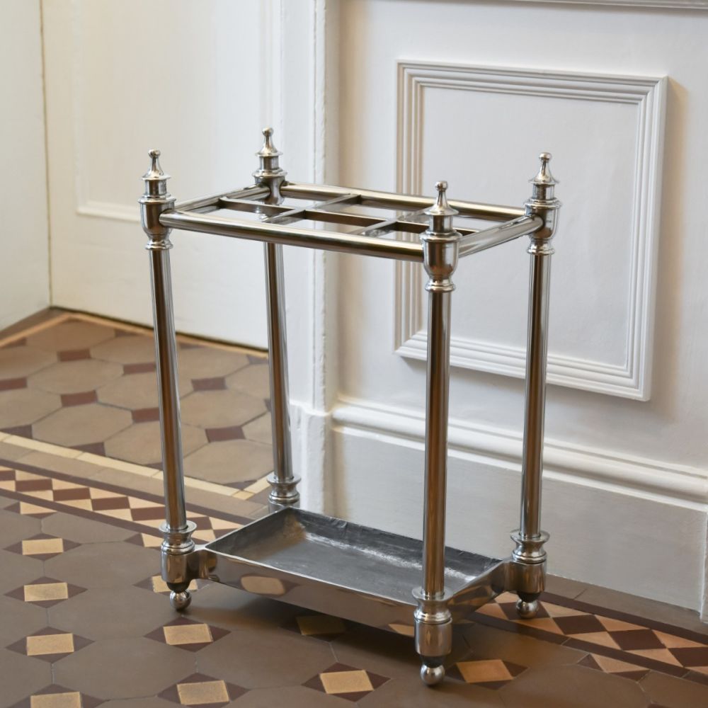 Traditional Antique Nickel Umbrella Stand