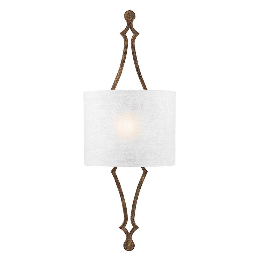 Gold Leaf Steel Curved Linen Wall Light