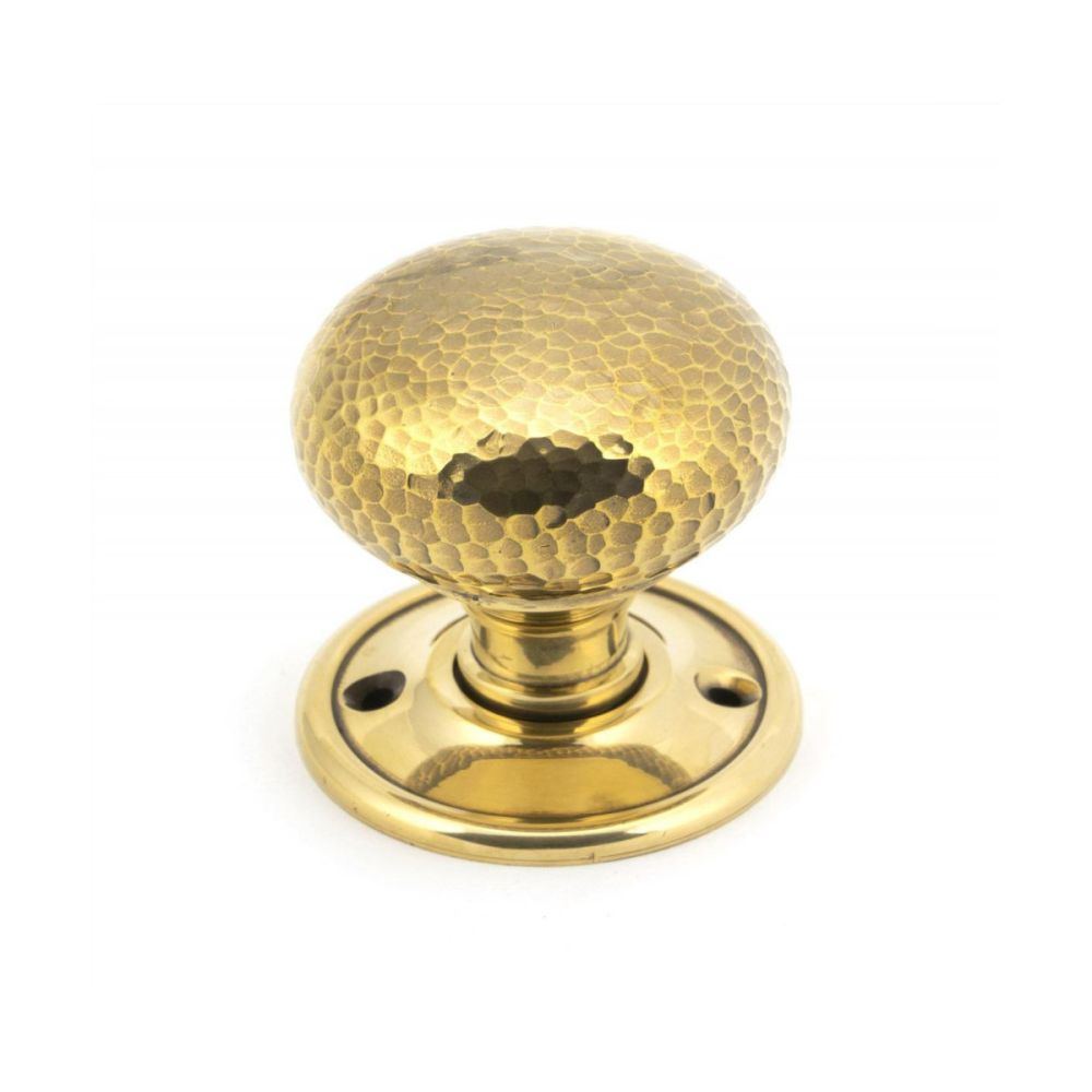 Hammered Aged Brass Traditional Mortice & Rim Doorknob Set