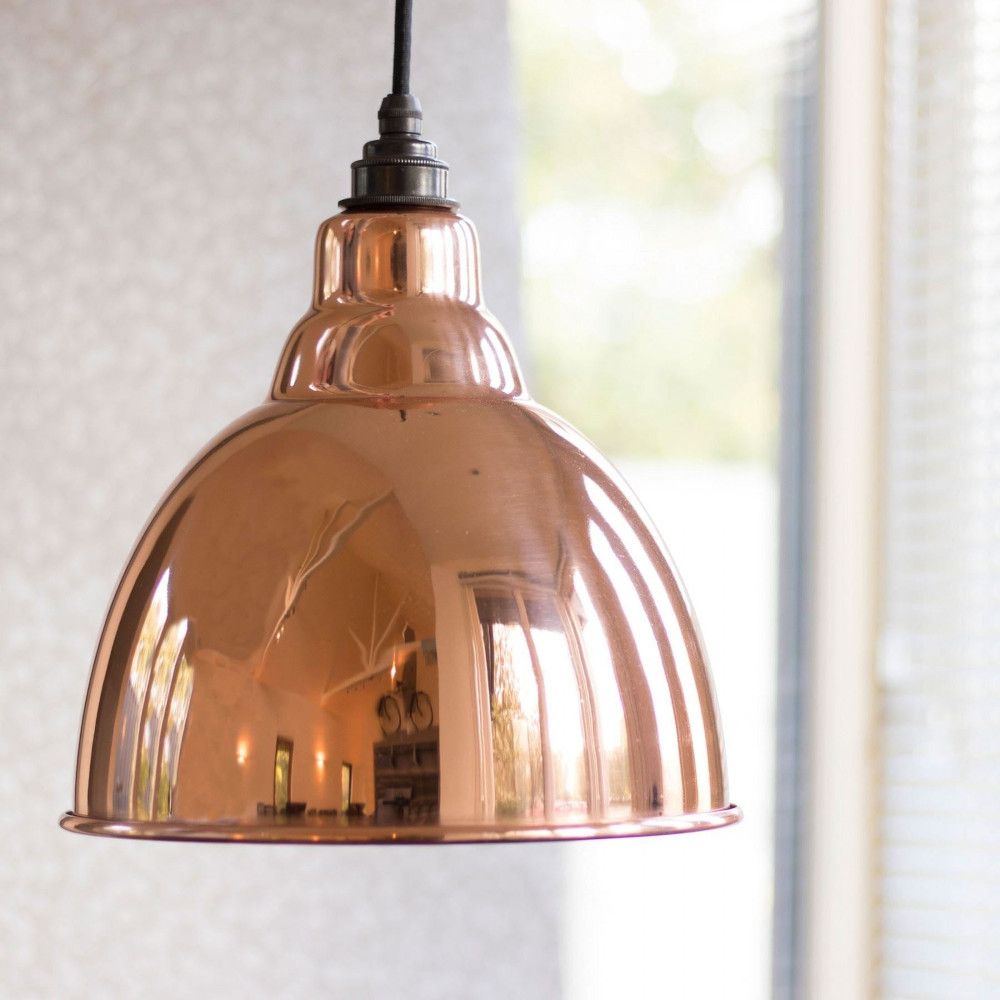 Hammered Copper Bowl Pendant Light