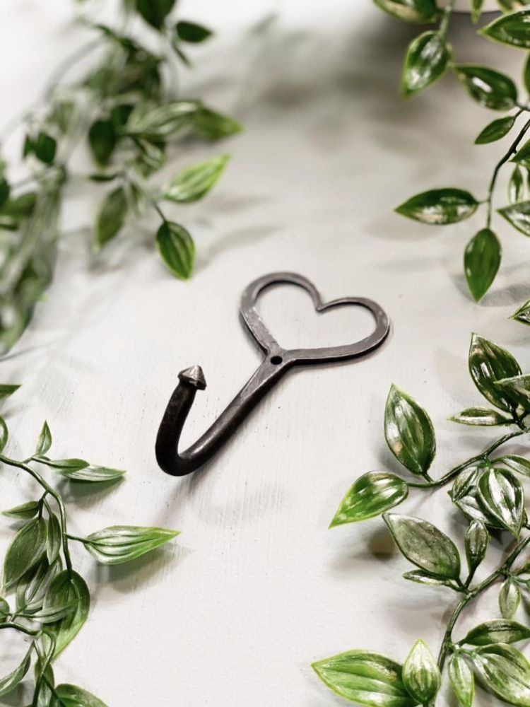 Handmade Iron 'Love Heart' Coat Hook - Set of 24