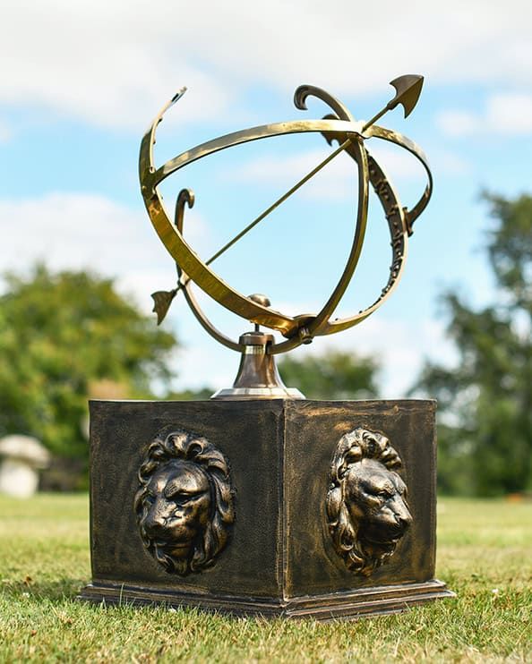 'Leone' Ornate Bronze Cast Aluminium Sundial Column