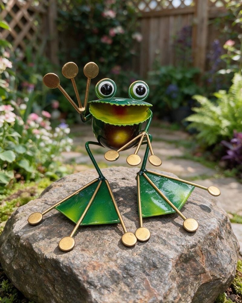 "Lilypad" Happy Frog Sculpture