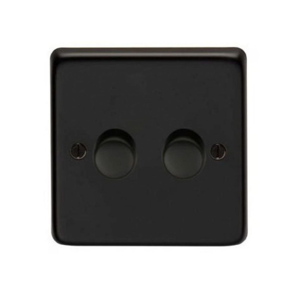 Matte Black Double Dimmer Switch