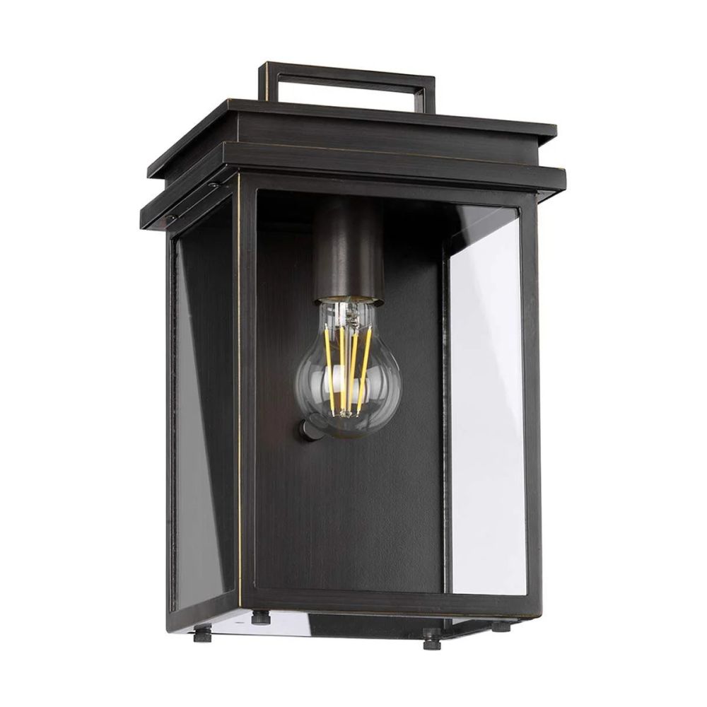 Medium Antique Bronze 'Beardall' Flush Wall Light