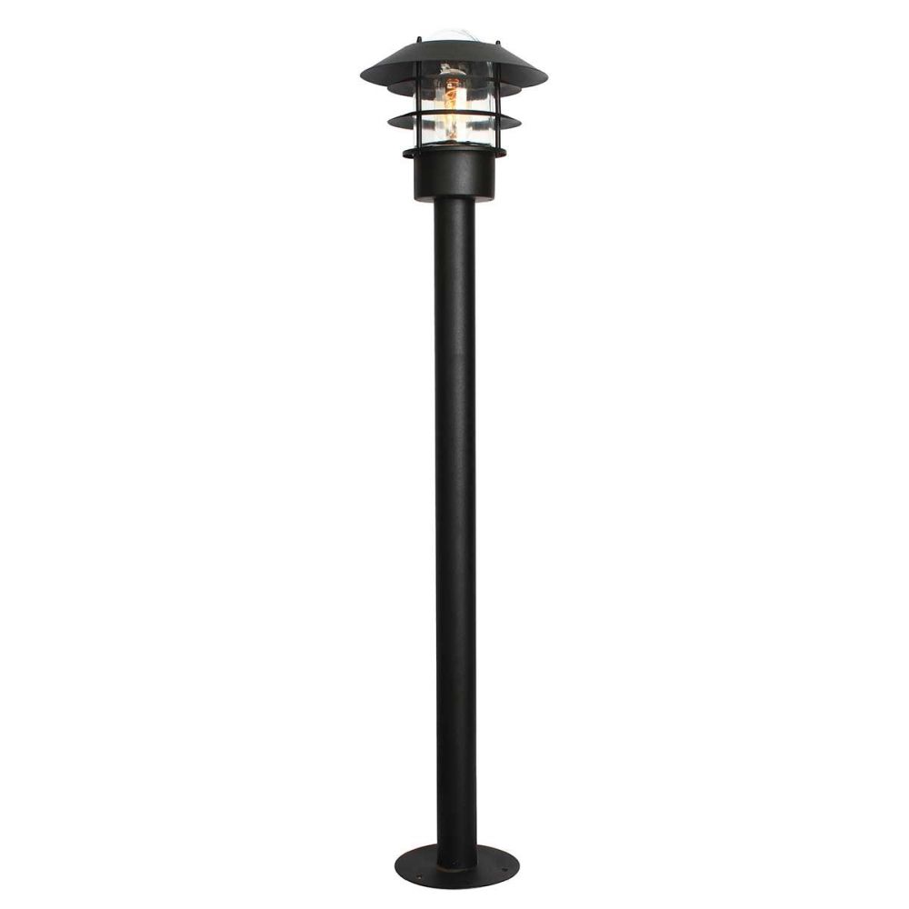 Modern Black 'Seaton' Miniature Lamp Post Set - 1m