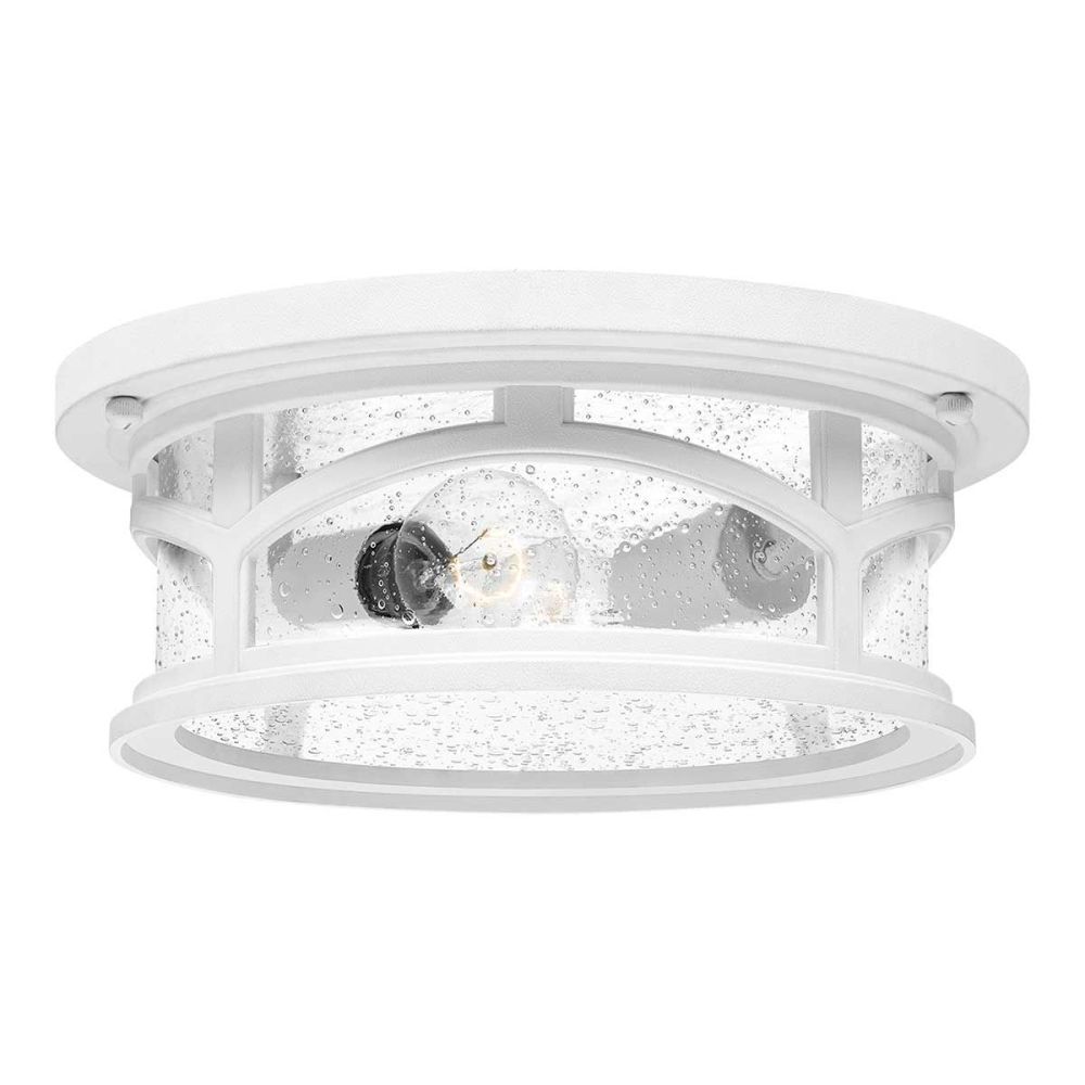 Modern White Flush Outdoor Ceiling Light 