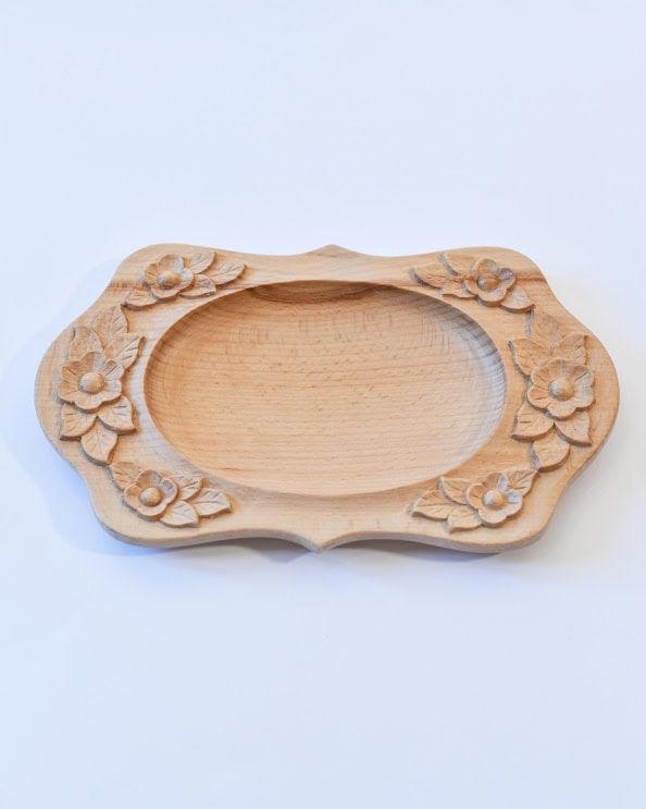 Ornate Beechwood Tray - Floral Blossom 