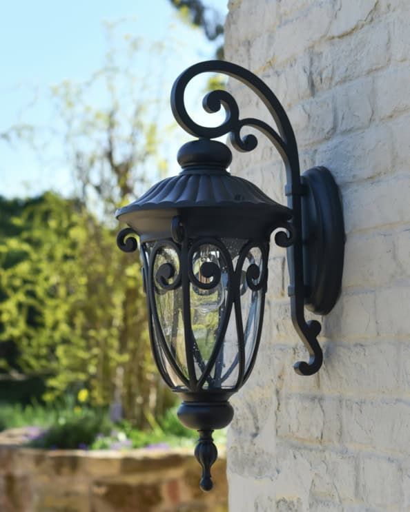 Ornate Top Fix 'Sanford' Garden Wall Light - 70cm