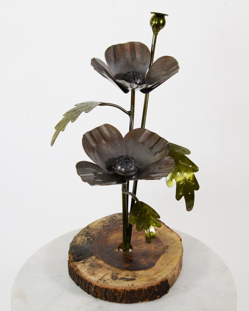 'Perpetual Petals' Flower Scrap Metal Art Sculpture