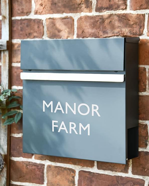 Personalised Grey & Silver 'Symphony' Wall Mounted Post Box & Newspaper Holder