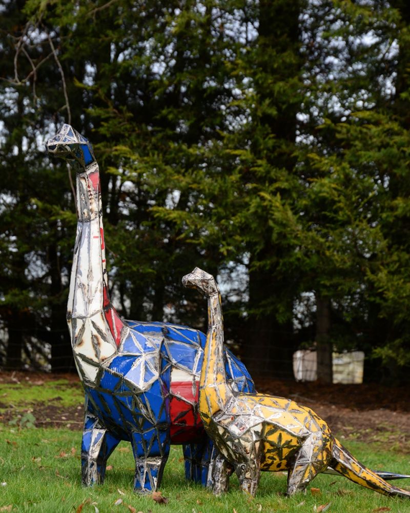 'Pinnacle & Spire' The Dinosaurs Recycled Oil Drum Sculpture