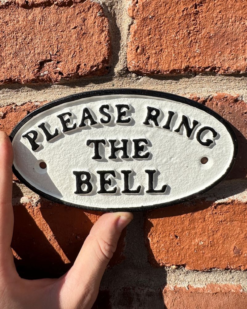 Cast Iron 'Please Ring The Bell' Decorative Sign