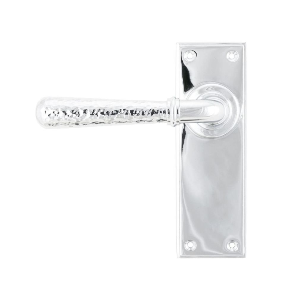 Traditional Hammered Brushed Chrome Lever Euro Door Handle